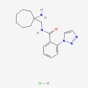 N-[(1-Aminocycloheptyl)methyl]-2-(triazol-1-yl)benzamide;hydrochloride