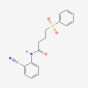 molecular formula C17H16N2O3S B2596434 N-(2-氰基苯基)-4-(苯磺酰基)丁酰胺 CAS No. 922908-10-9