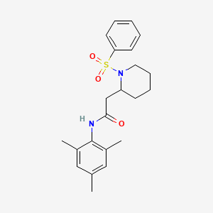 molecular formula C22H28N2O3S B2596443 N-mesityl-2-(1-(phenylsulfonyl)piperidin-2-yl)acetamide CAS No. 1021040-97-0