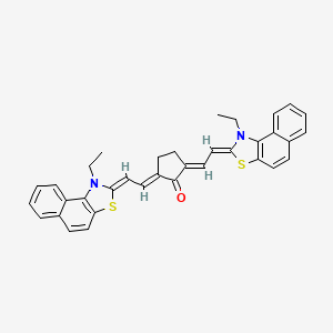 molecular formula C35H30N2OS2 B2596444 (2E,5E)-2,5-Bis[(2Z)-2-(1-ethylbenzo[e][1,3]benzothiazol-2-ylidene)ethylidene]cyclopentan-1-one CAS No. 27714-25-6
