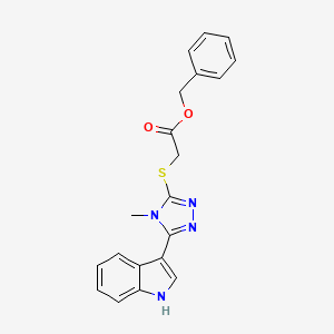 molecular formula C20H18N4O2S B2596460 benzyl 2-((5-(1H-indol-3-yl)-4-methyl-4H-1,2,4-triazol-3-yl)thio)acetate CAS No. 852143-40-9