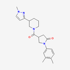 1-(3,4-dimethylphenyl)-4-(3-(1-methyl-1H-pyrazol-3-yl)piperidine-1-carbonyl)pyrrolidin-2-one
