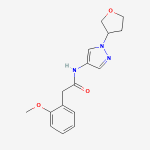 molecular formula C16H19N3O3 B2596465 2-(2-methoxyphenyl)-N-(1-(tetrahydrofuran-3-yl)-1H-pyrazol-4-yl)acetamide CAS No. 1797020-74-6