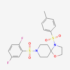 molecular formula C20H22F2N2O5S2 B2596476 8-((2,5-Difluorophenyl)sulfonyl)-4-tosyl-1-oxa-4,8-diazaspiro[4.5]decane CAS No. 898424-95-8