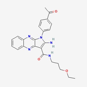molecular formula C24H25N5O3 B2596482 1-(4-乙酰苯基)-2-氨基-N-(3-乙氧基丙基)-1H-吡咯并[2,3-b]喹喔啉-3-甲酰胺 CAS No. 573697-25-3