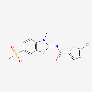 molecular formula C14H11ClN2O3S3 B2596483 (Z)-5-chloro-N-(3-methyl-6-(methylsulfonyl)benzo[d]thiazol-2(3H)-ylidene)thiophene-2-carboxamide CAS No. 683237-88-9