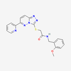 molecular formula C20H18N6O2S B2596487 N-[(2-methoxyphenyl)methyl]-2-[(6-pyridin-2-yl-[1,2,4]triazolo[4,3-b]pyridazin-3-yl)sulfanyl]acetamide CAS No. 894056-65-6