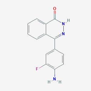 molecular formula C14H10FN3O B2596490 4-(4-amino-3-fluorophenyl)-2H-phthalazin-1-one CAS No. 1181378-09-5