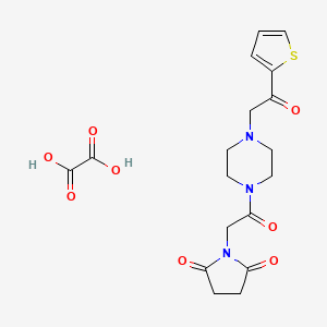1-(2-Oxo-2-(4-(2-oxo-2-(thiophen-2-yl)ethyl)piperazin-1-yl)ethyl)pyrrolidine-2,5-dione oxalate