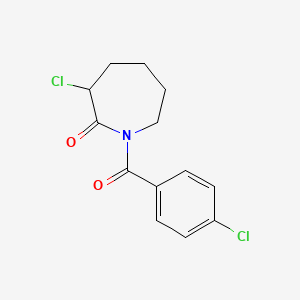 molecular formula C13H13Cl2NO2 B2596498 3-氯-1-(4-氯苯甲酰基)氮杂环庚烷-2-酮 CAS No. 500112-67-4