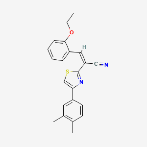 molecular formula C22H20N2OS B2596499 (Z)-2-(4-(3,4-二甲苯基)噻唑-2-基)-3-(2-乙氧苯基)丙烯腈 CAS No. 476669-16-6