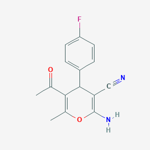 molecular formula C15H13FN2O2 B259650 5-acetyl-2-amino-4-(4-fluorophenyl)-6-methyl-4H-pyran-3-carbonitrile 