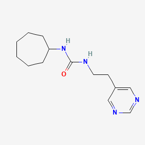 1-Cycloheptyl-3-(2-(pyrimidin-5-yl)ethyl)urea