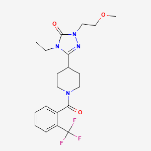 molecular formula C20H25F3N4O3 B2596504 4-ethyl-1-(2-methoxyethyl)-3-(1-(2-(trifluoromethyl)benzoyl)piperidin-4-yl)-1H-1,2,4-triazol-5(4H)-one CAS No. 1797736-74-3