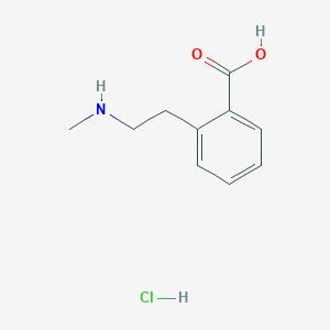 molecular formula C10H14ClNO2 B2596506 盐酸2-[2-(甲基氨基)乙基]苯甲酸 CAS No. 1461705-03-2