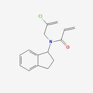 molecular formula C15H16ClNO B2596522 N-(2-Chloroprop-2-enyl)-N-(2,3-dihydro-1H-inden-1-yl)prop-2-enamide CAS No. 2411230-17-4