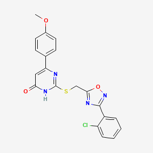 2-(((3-(2-Chlorophenyl)-1,2,4-oxadiazol-5-yl)methyl)thio)-6-(4-methoxyphenyl)pyrimidin-4-ol