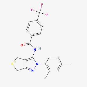 molecular formula C21H18F3N3OS B2596528 N-[2-(2,4-二甲苯基)-4,6-二氢噻吩并[3,4-c]吡唑-3-基]-4-(三氟甲基)苯甲酰胺 CAS No. 921106-18-5