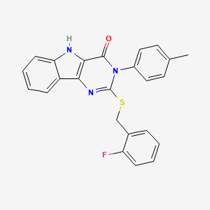 2-((2-fluorobenzyl)thio)-3-(p-tolyl)-3H-pyrimido[5,4-b]indol-4(5H)-one