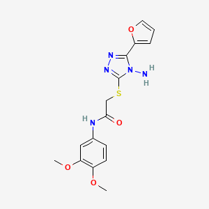 2-((4-amino-5-(furan-2-yl)-4H-1,2,4-triazol-3-yl)thio)-N-(3,4-dimethoxyphenyl)acetamide