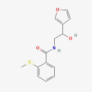 molecular formula C14H15NO3S B2596550 N-(2-(呋喃-3-基)-2-羟乙基)-2-(甲硫基)苯甲酰胺 CAS No. 1421584-32-8