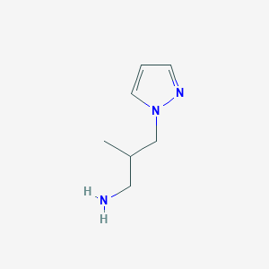 molecular formula C7H13N3 B2596565 2-甲基-3-(1H-吡唑-1-基)丙胺 CAS No. 1006469-88-0
