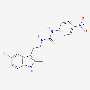 molecular formula C18H17ClN4O2S B2596571 1-(2-(5-chloro-2-methyl-1H-indol-3-yl)ethyl)-3-(4-nitrophenyl)thiourea CAS No. 847389-52-0