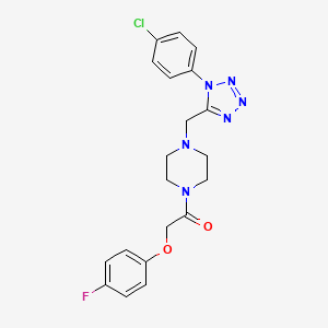 molecular formula C20H20ClFN6O2 B2596576 1-(4-((1-(4-chlorophenyl)-1H-tetrazol-5-yl)methyl)piperazin-1-yl)-2-(4-fluorophenoxy)ethanone CAS No. 1049428-96-7