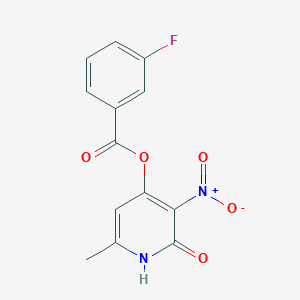 molecular formula C13H9FN2O5 B2596584 (6-methyl-3-nitro-2-oxo-1H-pyridin-4-yl) 3-fluorobenzoate CAS No. 868679-71-4