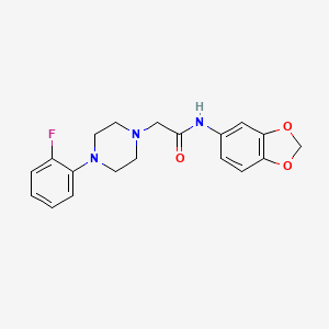 molecular formula C19H20FN3O3 B2596586 N-Benzo[1,3]dioxol-5-yl-2-[4-(2-fluoro-phenyl)-piperazin-1-yl]-acetamide CAS No. 491867-82-4