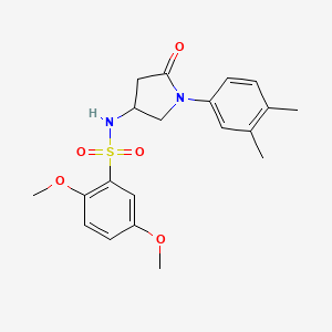 molecular formula C20H24N2O5S B2596588 N-(1-(3,4-dimethylphenyl)-5-oxopyrrolidin-3-yl)-2,5-dimethoxybenzenesulfonamide CAS No. 896309-39-0