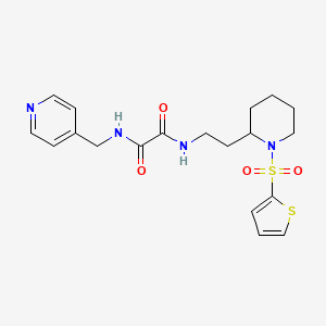 molecular formula C19H24N4O4S2 B2596589 N1-(pyridin-4-ylmethyl)-N2-(2-(1-(thiophen-2-ylsulfonyl)piperidin-2-yl)ethyl)oxalamide CAS No. 898460-22-5