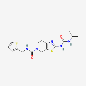 molecular formula C16H21N5O2S2 B2596591 2-(3-isopropylureido)-N-(thiophen-2-ylmethyl)-6,7-dihydrothiazolo[5,4-c]pyridine-5(4H)-carboxamide CAS No. 1396872-26-6