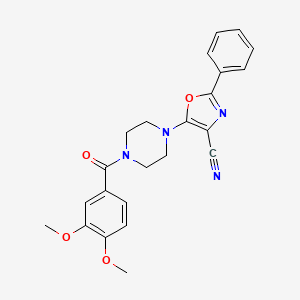 molecular formula C23H22N4O4 B2596609 5-(4-(3,4-Dimethoxybenzoyl)piperazin-1-yl)-2-phenyloxazole-4-carbonitrile CAS No. 903200-20-4