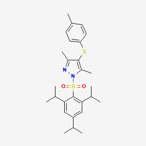 3,5-dimethyl-4-(p-tolylthio)-1-((2,4,6-triisopropylphenyl)sulfonyl)-1H-pyrazole