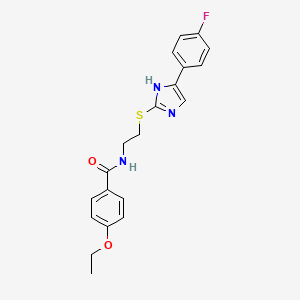 molecular formula C20H20FN3O2S B2596623 4-ethoxy-N-(2-((5-(4-fluorophenyl)-1H-imidazol-2-yl)thio)ethyl)benzamide CAS No. 897455-69-5