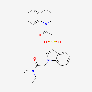 2-(3-((2-(3,4-dihydroquinolin-1(2H)-yl)-2-oxoethyl)sulfonyl)-1H-indol-1-yl)-N,N-diethylacetamide