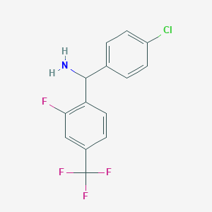 molecular formula C14H10ClF4N B2596627 (4-Chlorophenyl)-[2-fluoro-4-(trifluoromethyl)phenyl]methanamine CAS No. 2248271-14-7