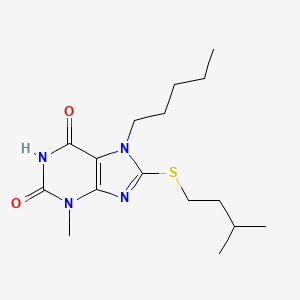 3-Methyl-8-(3-methyl-butylsulfanyl)-7-pentyl-3,7-dihydro-purine-2,6-dione