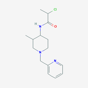 molecular formula C15H22ClN3O B2596631 2-Chloro-N-[3-methyl-1-(pyridin-2-ylmethyl)piperidin-4-yl]propanamide CAS No. 2411297-22-6