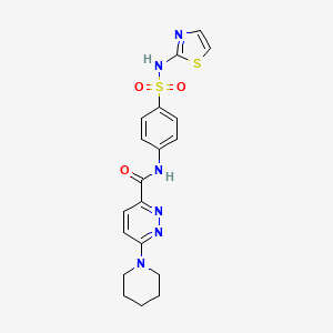 molecular formula C19H20N6O3S2 B2596632 6-(piperidin-1-yl)-N-(4-(N-(thiazol-2-yl)sulfamoyl)phenyl)pyridazine-3-carboxamide CAS No. 1396872-64-2