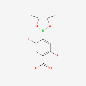 molecular formula C14H17BF2O4 B2596635 Methyl 2,5-difluoro-4-(4,4,5,5-tetramethyl-1,3,2-dioxaborolan-2-yl)benzoate CAS No. 1529775-71-0