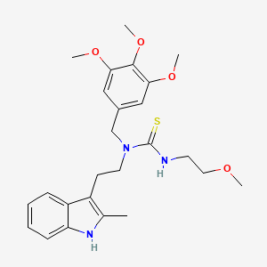 3-(2-methoxyethyl)-1-[2-(2-methyl-1H-indol-3-yl)ethyl]-1-[(3,4,5-trimethoxyphenyl)methyl]thiourea