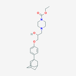 Ethyl 4-[3-[4-(1-adamantyl)phenoxy]-2-hydroxypropyl]piperazine-1-carboxylate