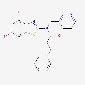 molecular formula C22H17F2N3OS B2596644 N-(4,6-二氟-1,3-苯并噻唑-2-基)-3-苯基-N-(3-吡啶基甲基)丙酰胺 CAS No. 895437-39-5