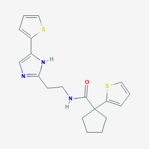 1-(thiophen-2-yl)-N-(2-(4-(thiophen-2-yl)-1H-imidazol-2-yl)ethyl)cyclopentanecarboxamide