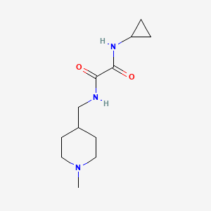 molecular formula C12H21N3O2 B2596655 N1-环丙基-N2-((1-甲基哌啶-4-基)甲基)草酰胺 CAS No. 952974-86-6