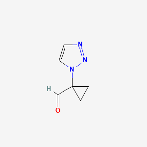 molecular formula C6H7N3O B2596656 1-(Triazol-1-yl)cyclopropane-1-carbaldehyde CAS No. 2470439-53-1
