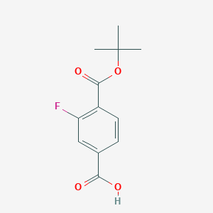 molecular formula C12H13FO4 B2596657 4-(tert-Butoxycarbonyl)-3-fluorobenzoic acid CAS No. 1448004-22-5