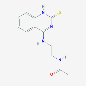 molecular formula C12H14N4OS B2596669 N-[2-[(2-sulfanylidene-1H-quinazolin-4-yl)amino]ethyl]acetamide CAS No. 440332-72-9